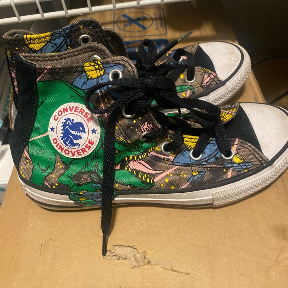 Converse Dinoverse Kids High-Top Sneakers - Black and Green